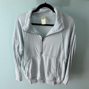 Tangerine Long Sleeve  1/4 Zip Pullover Acid Wash Blue Women's Size Large